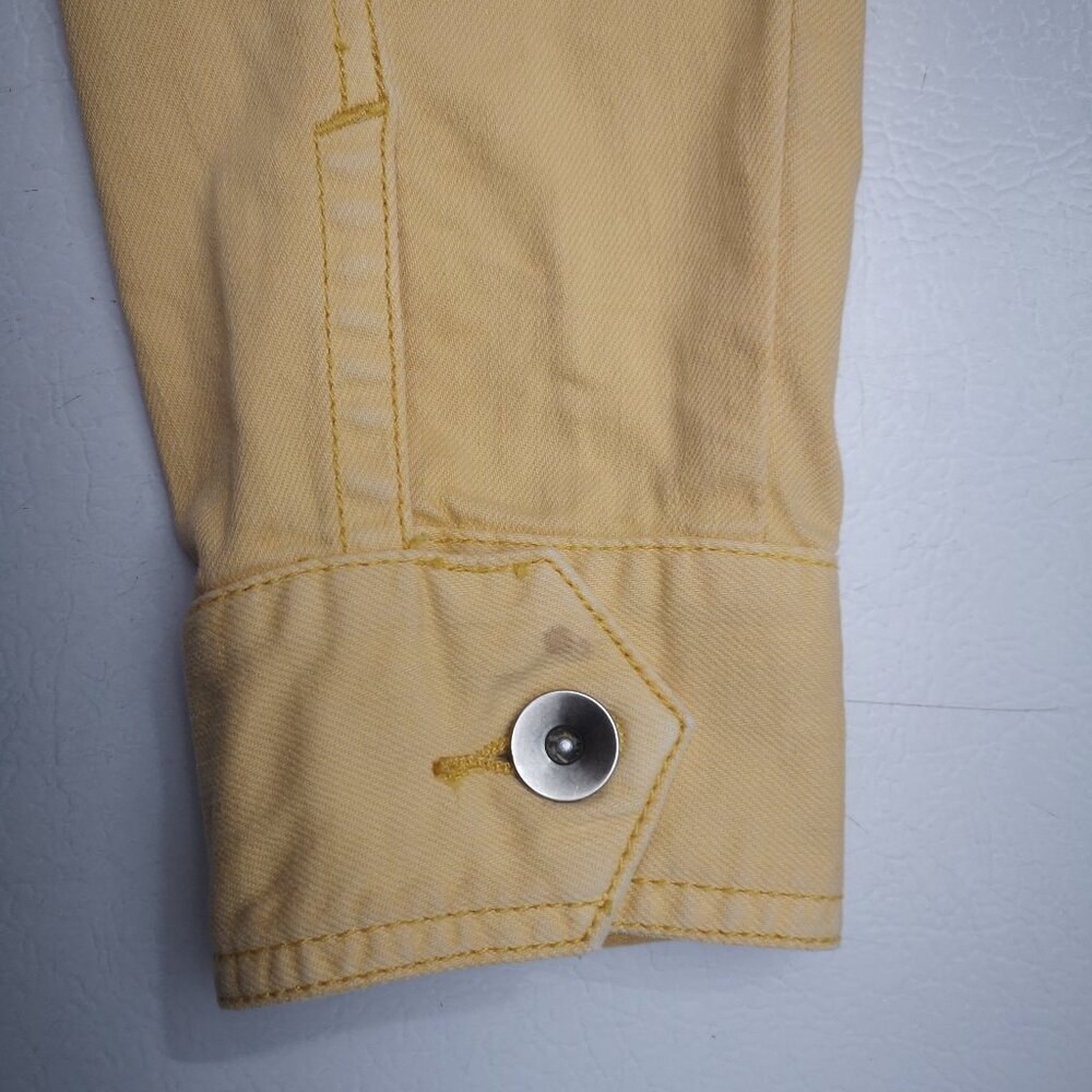 Chico's Platinum Ladies Size 1 (approx. 8 US) Mustard Button Front Jean Jacket - Picture 7 of 13
